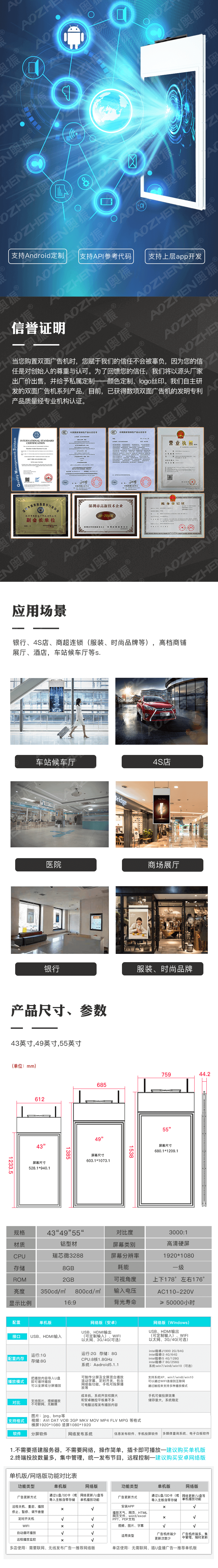 雙面液晶廣告機(jī)